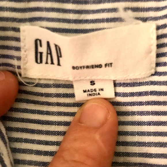 Gap boyfriend fit striped popover shirt - Picture 5 of 8